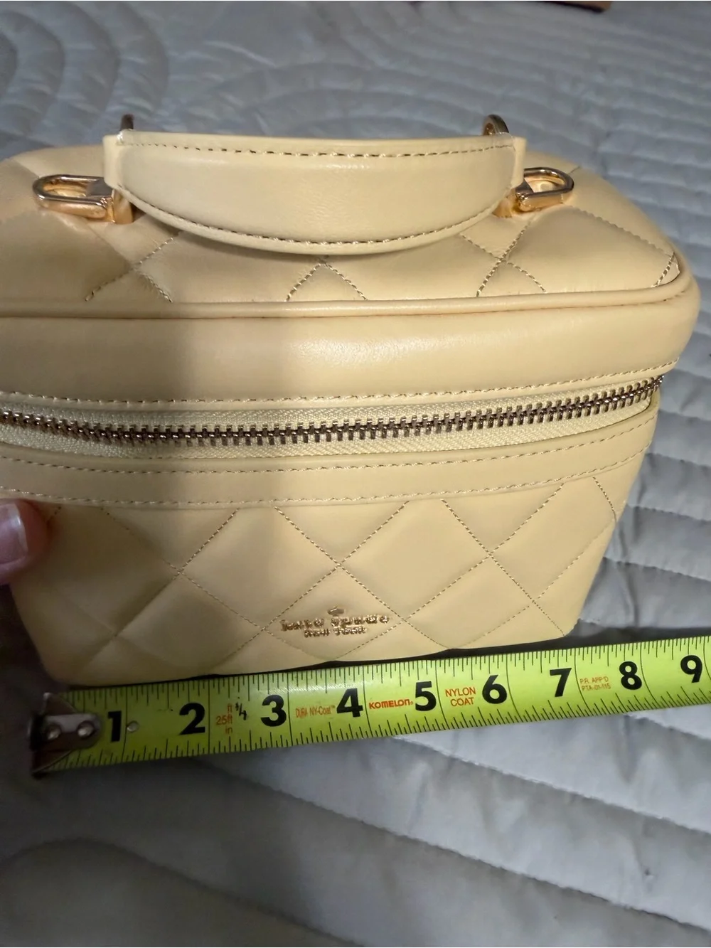 kate spade Quilted Lemon Yellow Top-Handle Cosmetic Case - Picture 12 of 14